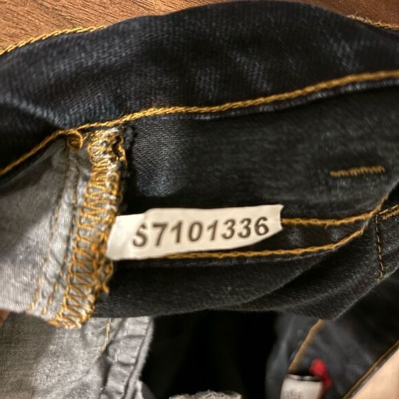 Seven7 Dark Denim Light Distressed Jeans Sz 14 - Picture 8 of 9